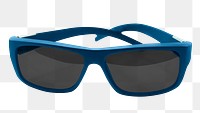 Blue sunglasses png sticker, transparent background