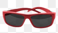 Red  sunglasses png sticker, transparent background