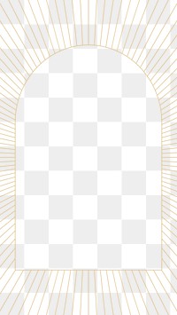 Arch png frame, gold design, transparent background