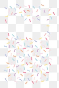 Birthday confetti png background, colorful design, transparent background