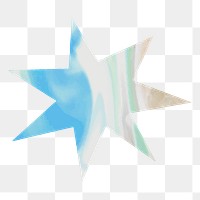 Starburst shape png sticker, blue aesthetic design, transparent background