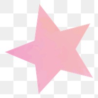 Star png sticker, pink aesthetic design, transparent background