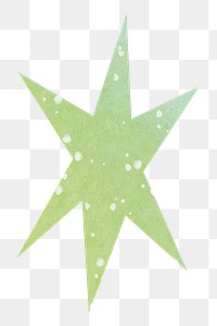 Starburst shape png sticker, green design, transparent background