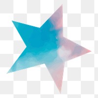 Star png sticker, blue aesthetic design, transparent background