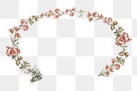 Floral border png sticker, botanical aesthetic design, transparent background