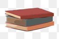 Png book stack sticker, aesthetic illustration, transparent background