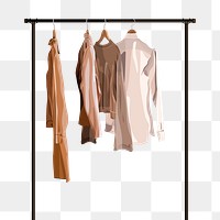 Png aesthetic clothing rack sticker, transparent background
