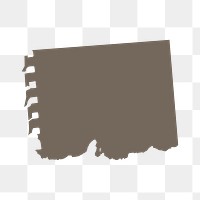 Png brown ripped paper sticker, transparent background