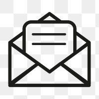 Mail icon png sticker, transparent background