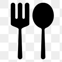 Png fork spoon sticker, transparent background
