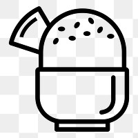 Sundae png food sticker, line art element, transparent background