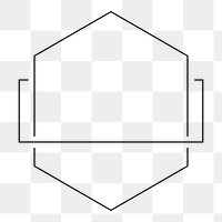 Hexagon frame png logo sticker, branding collage element, transparent background