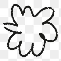 Flower doodle png sticker, transparent background