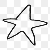 Star doodle png sticker, transparent background