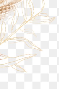 Gold leaf png border, transparent background