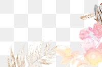 Aesthetic flower png border, transparent background