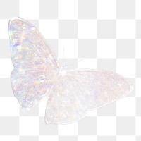 Holographic butterfly png sticker, transparent background