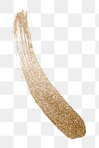 Gold glitter png brush stroke, transparent background