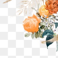 Orange flower png sticker, transparent background