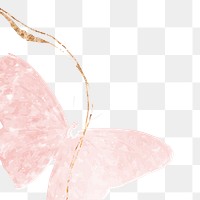 Pink Butterfly png border, transparent background