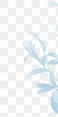 Blue leaf watercolor png sticker, transparent background