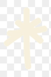 Sparkle doodle png sticker, beige design, transparent background