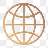 Grid globe icon png sticker, transparent background