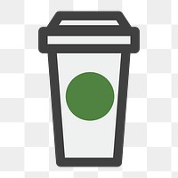 PNG to-go coffee cup, drink icon sticker, collage element on transparent background