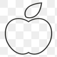 Apple png food line icon sticker, transparent background