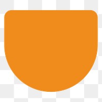 PNG orange semicircle badge sticker, collage element on transparent background