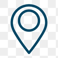 GPS icon png sticker, blue, transparent background
