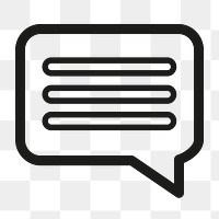 Png speech bubble icon sticker, transparent background