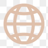 Internet icon png sticker, beige, transparent background