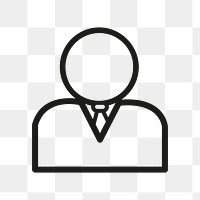 User png icon sticker, black design, transparent background