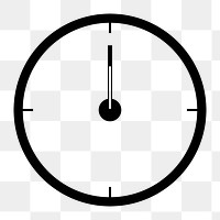 Clock png icon sticker, black design, transparent background