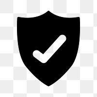 Protection png icon sticker, black design, transparent background