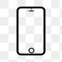 Smartphone png icon sticker, black design, transparent background