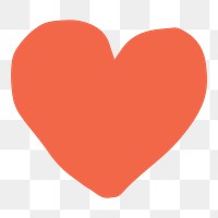 Heart emoji png sticker, cute doodle, transparent background