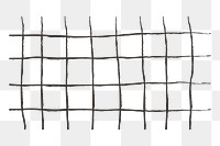 Grid doodle png sticker, transparent background