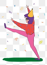 Dancing man png sticker, colorful illustration, transparent background