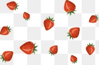 Strawberry pattern png sticker, realistic illustration, transparent background