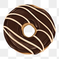 Chocolate donut png sticker, realistic illustration, transparent background