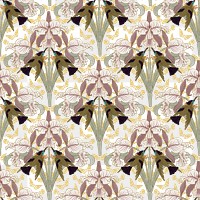 Vintage botanical png seamless pattern, transparent background, Maurice Pillard Verneuil artwork remixed by rawpixel