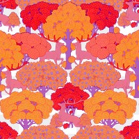 Vintage forest png seamless pattern, transparent background, Maurice Pillard Verneuil artwork remixed by rawpixel