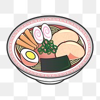 Ramen noodle png sticker, Japanese food illustration on transparent background. Free public domain CC0 image.