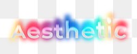 Aesthetic png word sticker, neon psychedelic typography, transparent background