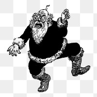 Disturbed Santa png sticker illustration, transparent background. Free public domain CC0 image.