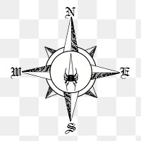 Compass rose png sticker illustration, transparent background. Free public domain CC0 image.