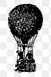 Png hot air balloon sticker illustration, transparent background. Free public domain CC0 image.