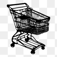 Shopping cart png sticker illustration, transparent background. Free public domain CC0 image.